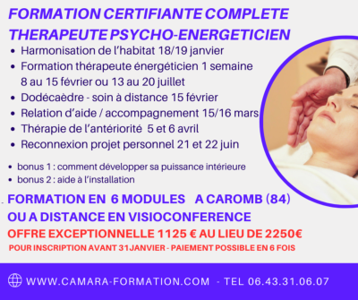 FORMATION CERTIFIANTE THERAPEUTE PSYCHO COMPLETE  février à juin  2025