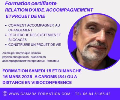 formation certifiante en relation d'aide et projet de vie 15 et 16 mars 2025